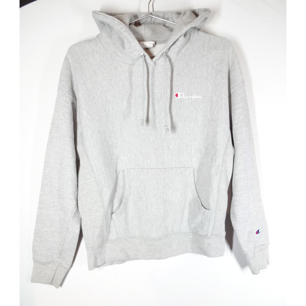 VTG 90s Champion Reverse Weave‎ Hoodie M Gray Heavyweight Pullover Sweatshirt